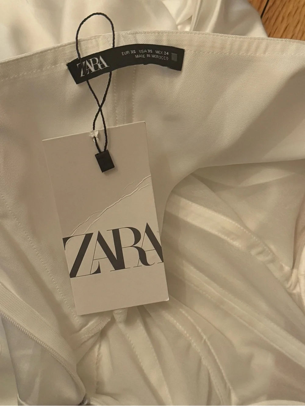 ZARA Satin White Bustier Mini Dress NWT - Picture 4 of 4